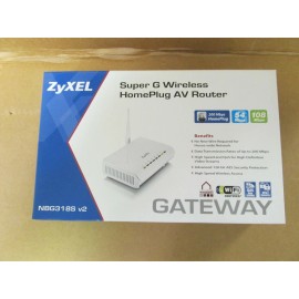 ZyXEL GATEWAY NBG318S v2 SUPER G WIRELESS HOMEPLUG AV ROUTER NEW
