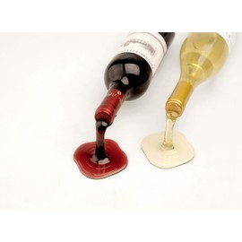 Beyond123 Spilled Wine Bottle Holder - Fun and Unique Way to Display Your Favorite Wine - Red and White (Set of 2)