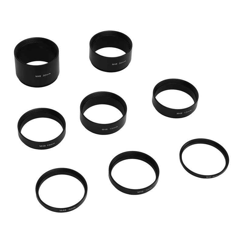 8 PCS M48X0.75 Focal Length Extension Tube Kit 3 5