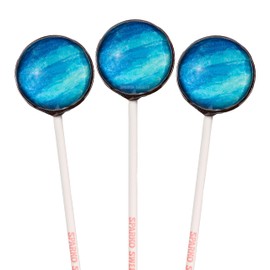 Sparko Sweets Galaxy Lollipops, Planet Designs, Fruit Flavor, 10 Pieces, Individually Wrapped, 1 lb, Handcrafted in USA – A Sweet Taste of the Solar System! (Uranus)