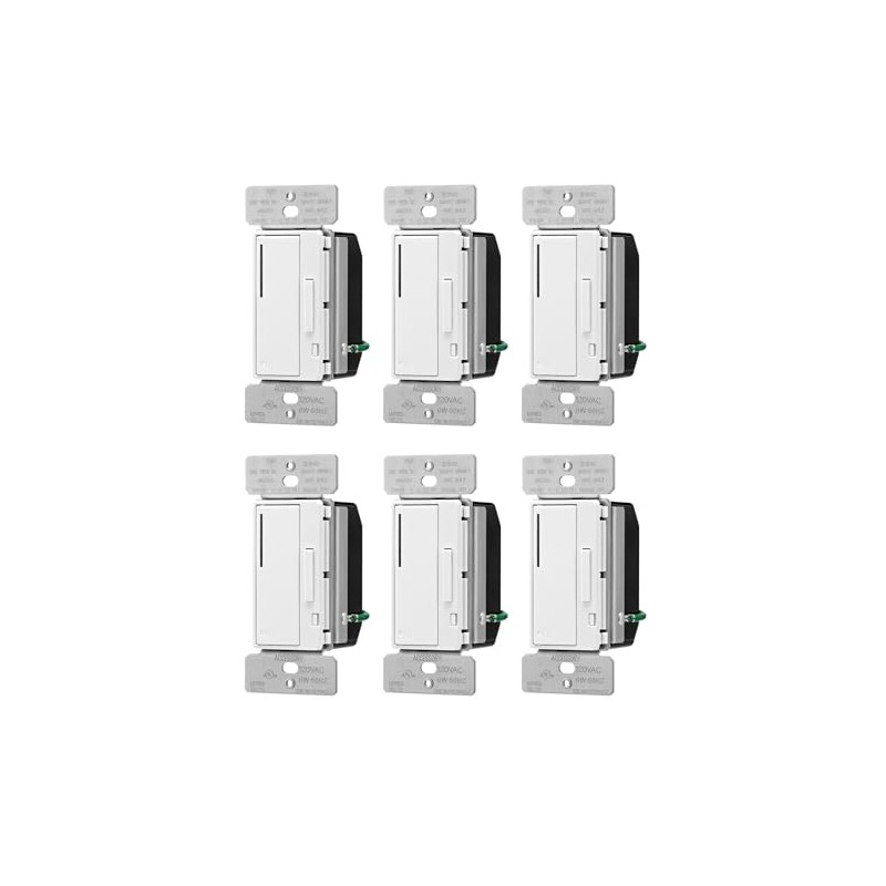 (case of 6) EATON RF9642-ZDW Z-Wave Plus Accessory Dimmer, White