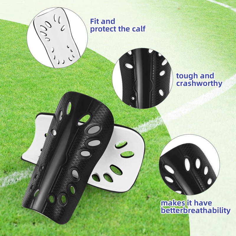 3 Pairs Soccer Shin Guards, Breathable Shin Guard Sleeves Equipment