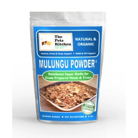 TD Mulungu Powder Petz Kitchen Organic Human Grade Ingredients for Anxiety Sleep GABA CNS Support Home Prepared Meals PetsSize: 8 Oz