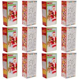 Engaging Christmas Activity Paper Treat Bags - 5" x 3.75" x 10" (Pack of 12) - Ideal for Holiday Treats, Classroom Activities, and Gift Giving