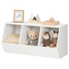HOOBRO Toy Storage Cubby, Kids Bookshelf, Stackable 3-Bin Toy Storage