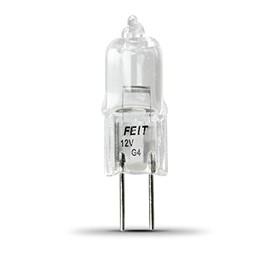 Feit Electric BPQ20T3/RP 20-Watt T3 Halogen Bulb with G4 Bi-Pin Base, Clear, 2800K Warm White, 1.3" H x 0.3" D