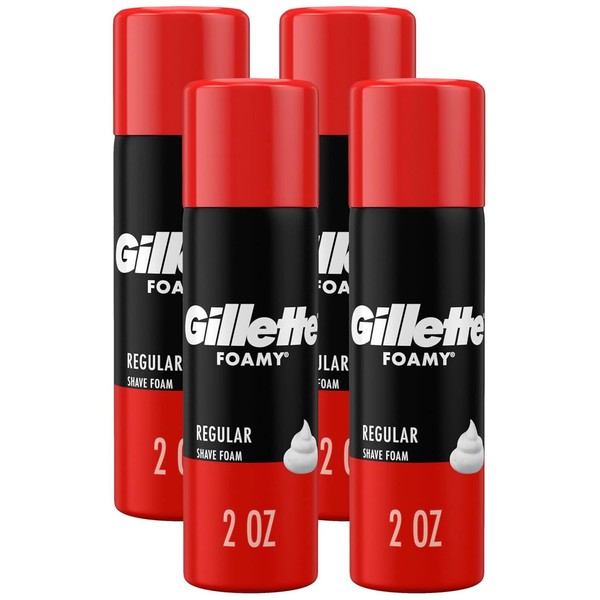 Gillette Foamy Regular Shaving Foam, 2 Oz (Pack of 4)