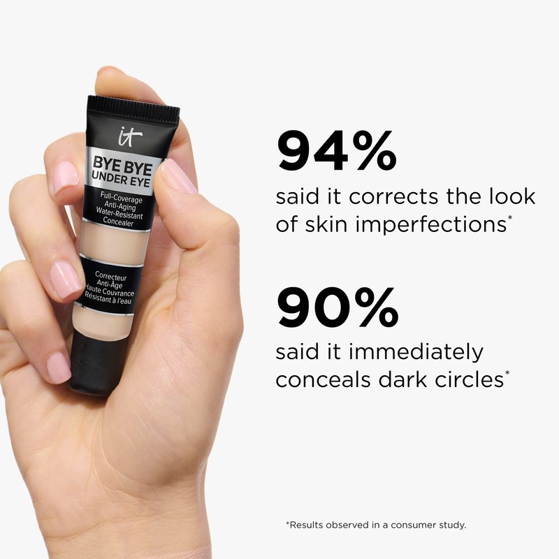 IT Cosmetics Bye Bye Under Eye Concealer (Medium) - Water-Resistant,