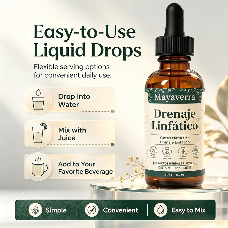Mayaverra Drenaje Linfático — Gotas Naturales, 2 FL OZ (1PCS/60ML)