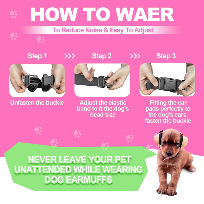 PROHEAR Ungrade GEL Pads Dog Ear Muffs Hearing Protection for