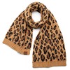 C.C Exclusives Leopard Pattern Soft Touch Oblong Scarf (SF-7001) (Latte-Knit)