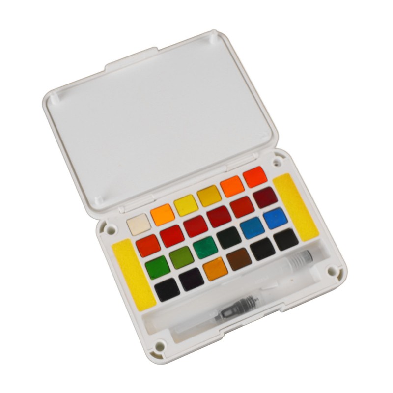 Water Color Paint 24 Bright Colors Quick Drying High Transparency