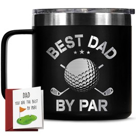 Dad Gifts - Golf Gifts for Dads, Fathers Day Golf Gift from Daughter, Son, Kids - Golfing Ideas for Dad Husband Papa Father Golfers, 14 Oz Golf Best Dads by Par Tumbler