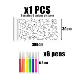 1 Piece Painting Roll with 6 Watercolour Pencils, Kids Drawing, Painting Paper Roll for Children, Painting Paper Roll, Large Drawing Paper, Painting Paper Roll for Toddlers