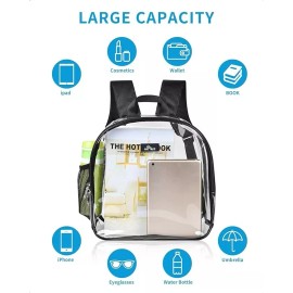 Clear Backpack See Through Transparent Stadium Approved Bag Size 12x12x6