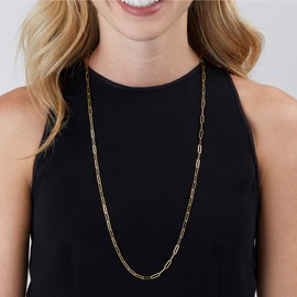 Ross-Simons 2-In-1 Italian 18kt Gold Over Sterling Paper Clip Link Necklace and Eyeglass Chain. 30 inches