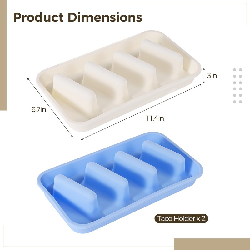Taco Holders Set of 2, Taco Stands for 3 Tacos,