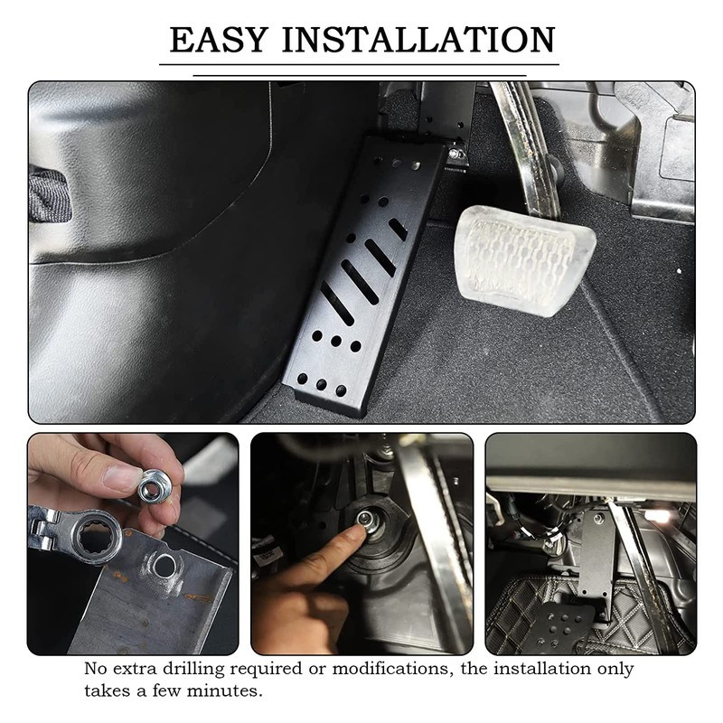 RT-TCZ Dead Pedal Brake Shoes Solid Steel Left Side Foot