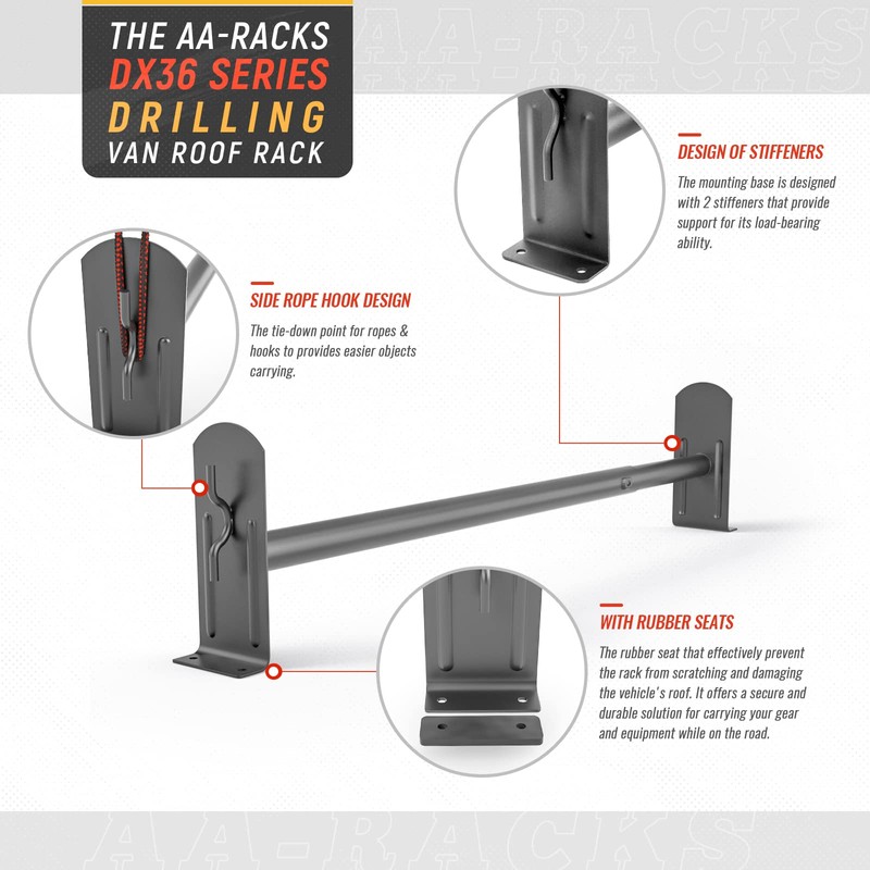 AA-Racks Model DX36 Compatible Transit Connect 2008-13 Steel 3 Bar