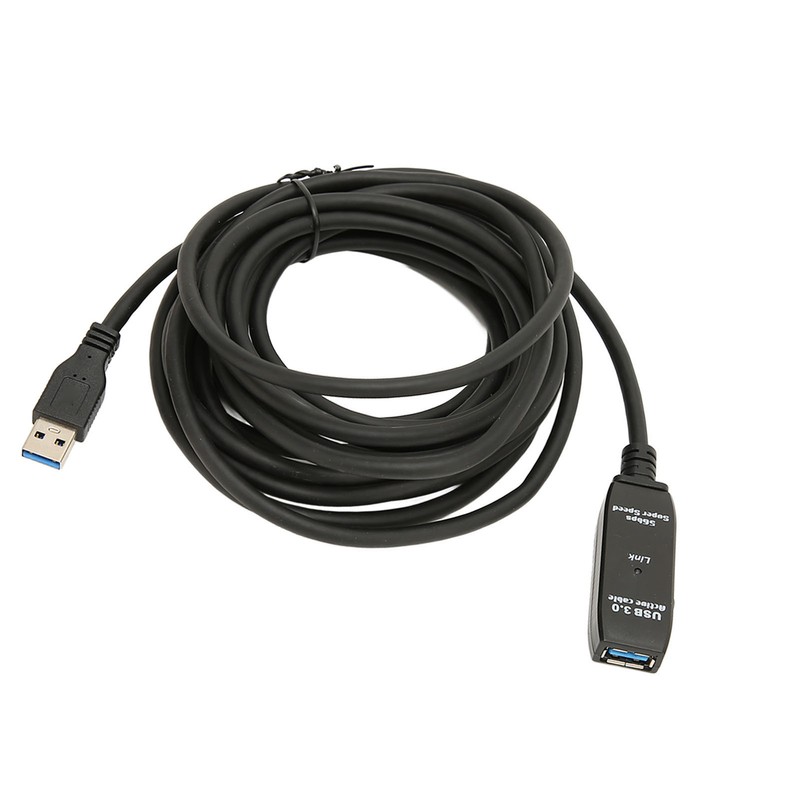 USB 3.0 Extension Cable Black 16.4ft 5Gbit Per Sec Male
