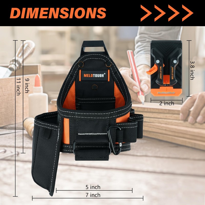 MELOTOUGH Small Tool Pouch Tape Measure Pouch/Utility Knife Pouch Tool