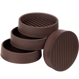 Non Slip Furniture Pads, 3"x3" Round Rubber Furniture Caster Cups Anti-Sliding Bed Stopper, Anti Grippers Floor Protectors for Furniture Bed, Couch, Chair Leg(Brown, 4 Pack)