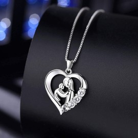 Gift Necklace for Mom Mother from Daughter Son I Love You Mom Gifts Necklaces for Mama Mommy Birthday Mothers Day Gifts for Mom Mother Heart Necklace Christmas Presents