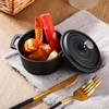 Suttmin 4 Pcs Mini Dutch Oven Small Round Iron Cocotte