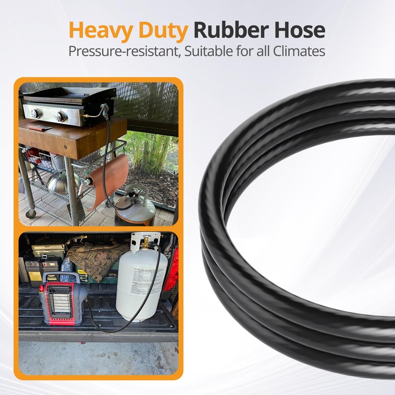 Jakivew 12FT Propane Hose Adapter 1lb to 20lb Converter Replacement