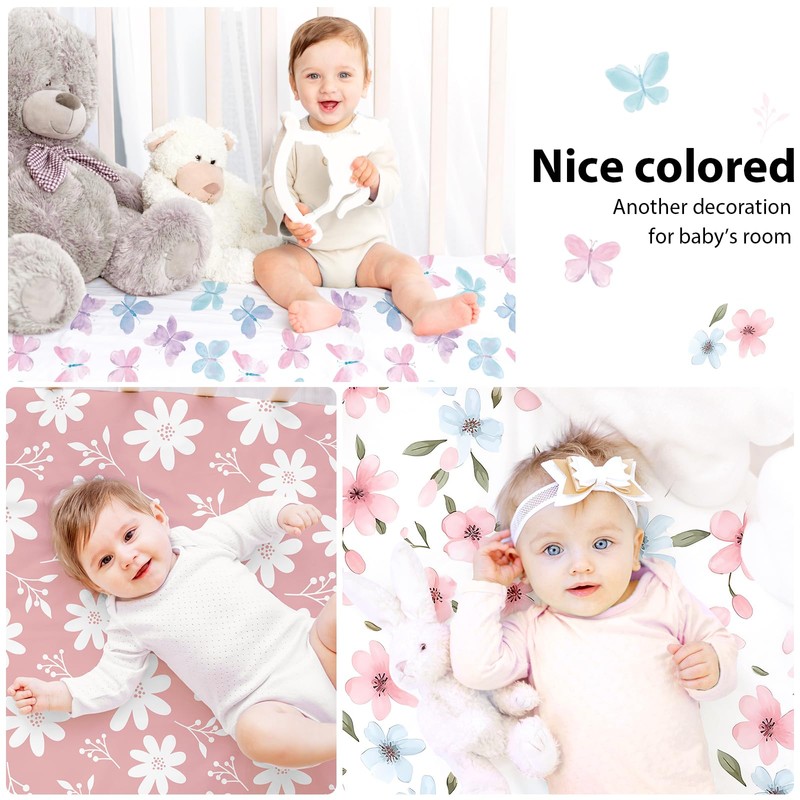 FIEMOL Baby Cot Sheets 120 x 60cm Fitted, 3 Pack