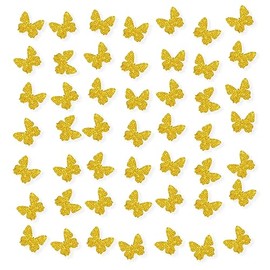 Juego de 100 confeti de mariposa, dispersión de papel de mariposa con purpurina dorada, confeti de fiesta de cumpleaños de mariposa, decoración de pas