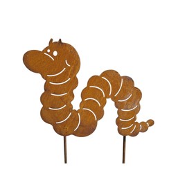 Bornhöft Garden decoration garden stake worm, patina figure, rust look, garden figure, metal art, rusty decoration for garden, bed, terrace