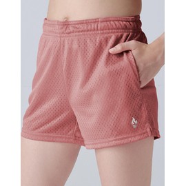 4 Pack: Girls Athletic Shorts with Pockets, 3" Dry Fit Running Shorts for Kids Teens Soccer Basketball (Set 4, Medium)