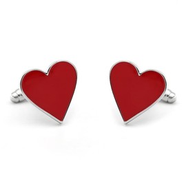 iGame Wedding Cuff Links Romantic Red Heart Design Quality Brass Material Valentine Gift with Gift Box