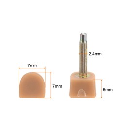 sourcing map 5 Pairs TPU High Heel Tips Shoes Replacement Tap Caps for Women High Heel Shoes 2.4mm Pin, 7x7mm U-Shape Heel Repair Caps, Beige