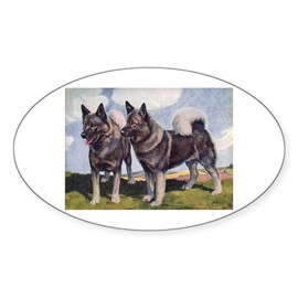 CafePress Norwegian Elkhound Oval Car Bumper Sticker