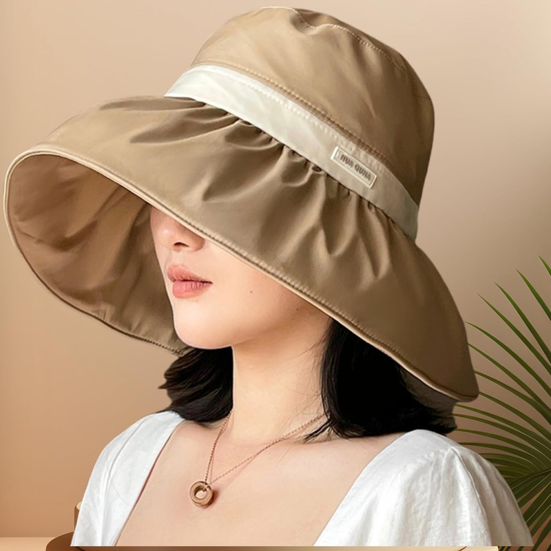 [VIDOSCLA] UVカット帽子 ゴム紐 レディース 日除けハット UPF50+ 小顔 日除け帽子 遮光 紫外線対策