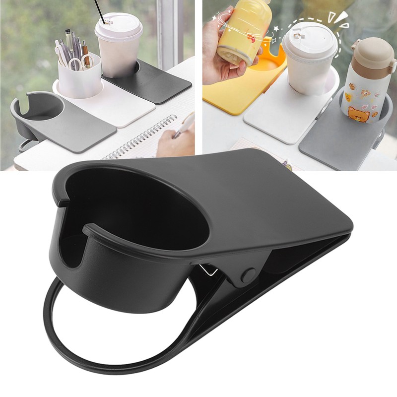 Cup Holder Clip Desk Side Glass Mug Bottle Clamp Stand