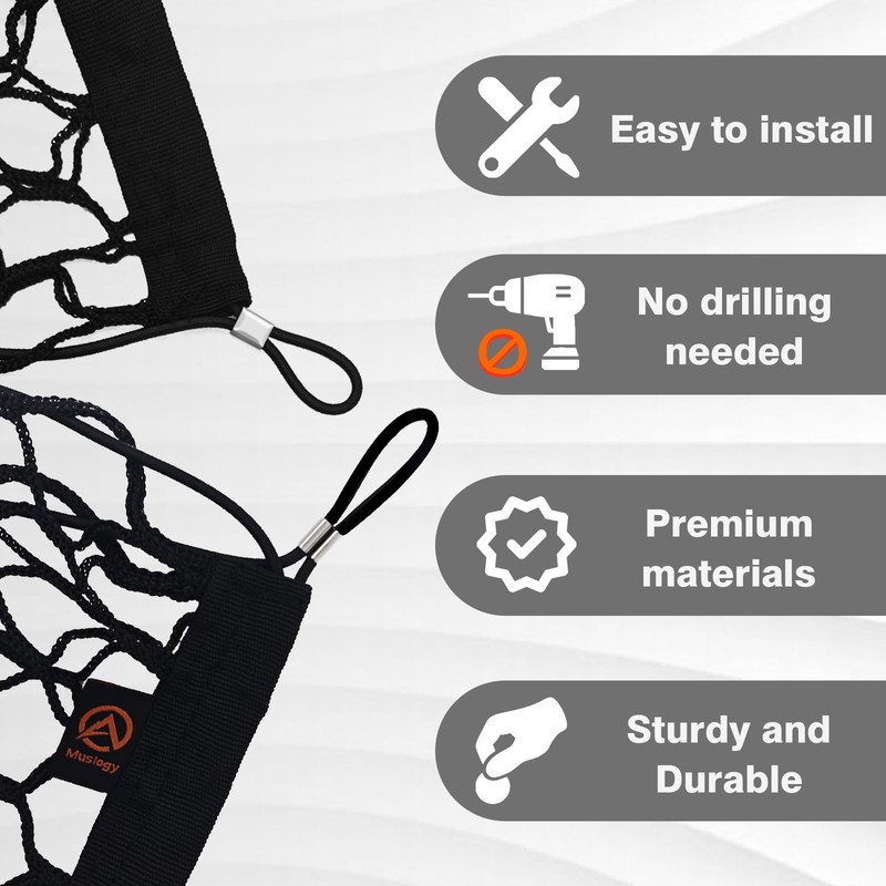 Muslogy Truck Bed Cargo Net Compatible with Chevy Silverado &