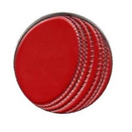 GBJUK Red Cricket Ball Pin Lapel Badge with Butterfly Clasp Back