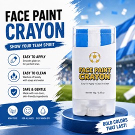 Face Body Paint Stick Blue White Blue,Argentina Soccer Fan Face Paint Crayon for World Cup 2026,One Swipe Game Day Face Makeup,Washable Flag Face Paint,Non-Toxic,for Softball,Football,Baseball