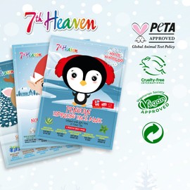 7th Heaven Winter Wonderland Face Mask Bundle with Reindeer, Penguin and Elf Design Sheet Masks to Soothe, Hydrate and Nourish Skin (Ages 8+)