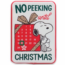 Peanuts Snoopy Embossed Metal Christmas Countdown Calendar - Fun Christmas Calendar with Magnet for Home Decorating