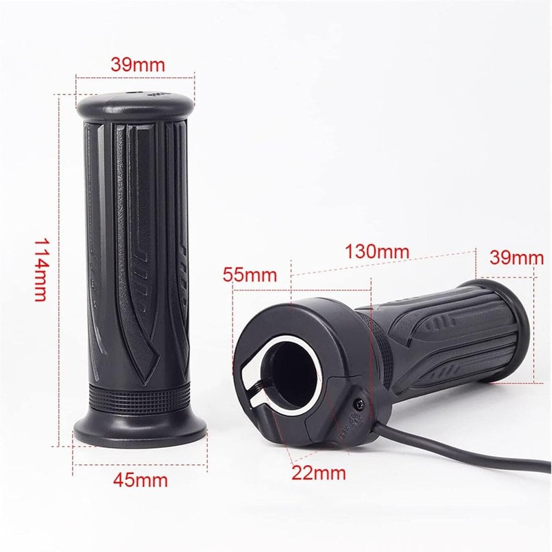 TDR E-Bike Twist Throttle 24V-72V Compatible, Black Rubber & ABS