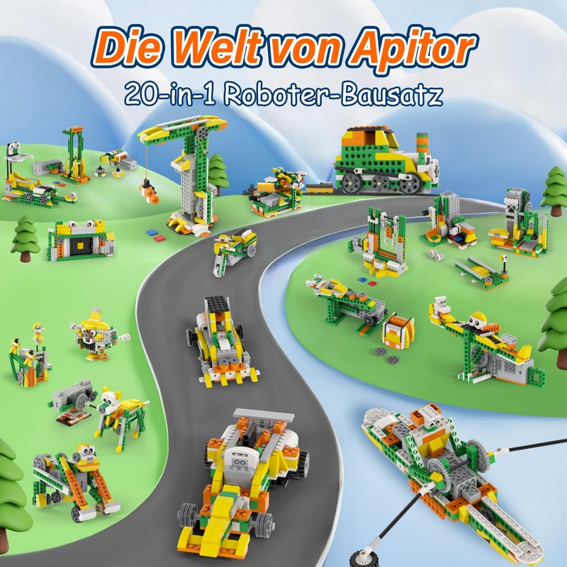 Apitor Robot Q 20-in-1 Programmable Toy for Children, STEM Toy