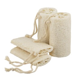 Esponja exfoliante corporal natural de lufa para el cuidado de la piel en el baño Spa paquete de ducha (5 pulgadas)