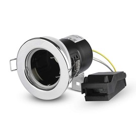 V-TAC VT-701 GU10 Fixed Fire Rated Downlight Fitting IP20 Chrome