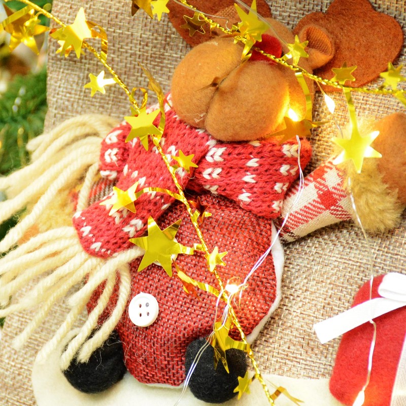 2 Packs Christmas Star Tinsel Garlands Gold Sparkly Tinsel Wire