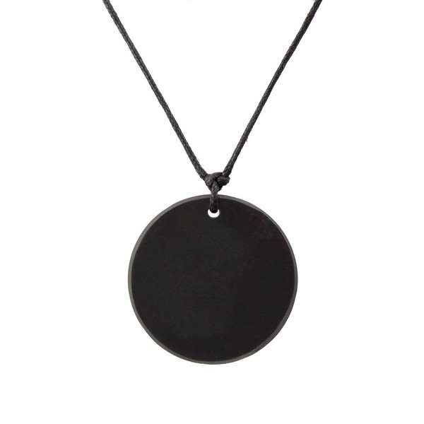 Heka Naturals Shungite Crystal Necklace Pendant | Healing Crystals & Chakra Necklace - Gemstone Accessory for Men & Women - Spiritual and Joyous Gifts (Circle)