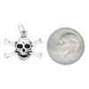 LGU Sterling Silver Oxidized Skull and Crossbones Jolly Roger Pirate